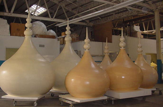 Custom polycoated onion domes