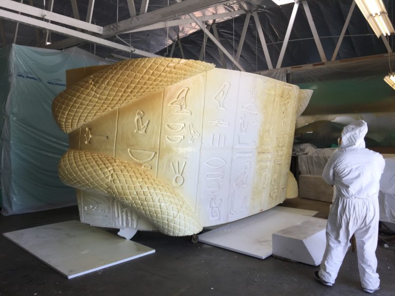 Advanced Foam Poly Coating the Mummy's Sarcophagus